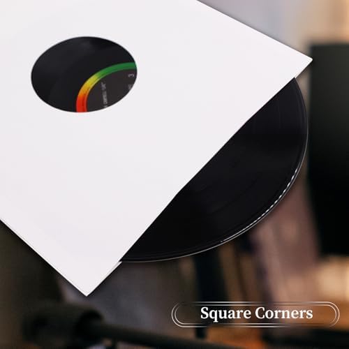 12″ Vinyl Record Inner Paper Sleeves White Kraft Paper for 33 RPM, 10 Pack - Image 5