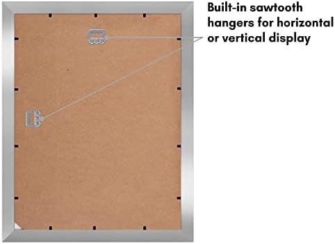 Americanflat 11x14 Picture Frame - Matted to 5x7 - Engineered Wood - Silver - Image 5
