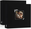 Lanpn 2 Packs Scrapbook Photo Album 12x12, Linen Window Design Cover Top Load 3 Ring Folder Binder Photo Book Photobook 12 x 12 inch with 30 Plastic Sleeves 60 Pages (Black) by Lanpn