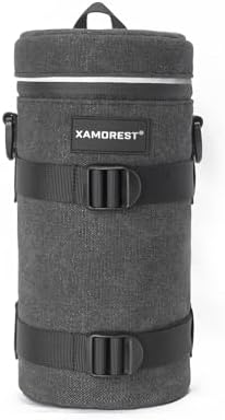 Camera Lens Case Lens Bag Compatible (4.33" x 9.25"(Canvas, Black)) by XAMOREST