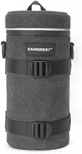 Camera Lens Case Lens Bag Compatible (4.33" x 9.25"(Canvas, Black)) by XAMOREST