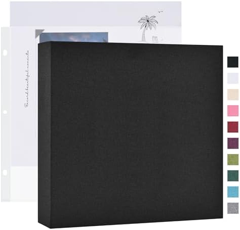 Mublalbum 8x8 Inch 3 Ring DIY Scrapbook Photo Album 40 Pages, Black by Mublalbum