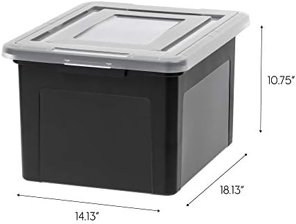 IRIS USA 35 Qt. Letter/Legal File Box with Latching Lid, Black - Image 2