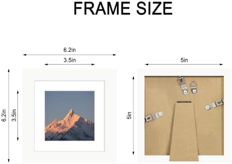 5x5 Picture Frame Set of 4 with Real Glass, Wall & Tabletop Display - Image 4