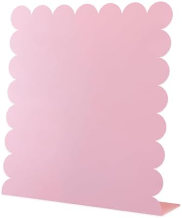 1PCS Cute Pink Scalloped Magnetic Desktop Desk Stand Board, Decorative Magnetic Display Board with Stand, Desktop Magnet Board for Memos Photos, Magnet Board Display and Magnetic by Unknown