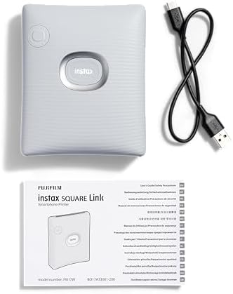 Instax Square Link Smartphone Printer Starter Kit - Ash White with Album and Instax Square Film (10 Exposures) - Image 7