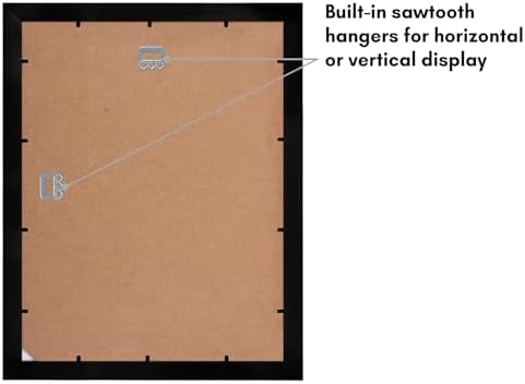 Americanflat 11x14 Picture Frame with Shatter-Resistant Glass - Use as 5x7 Frame with Mat or Display 11x14 Photo Without Mat - Signature Collection - Picture Frames for Wall Display - Black - Image 5