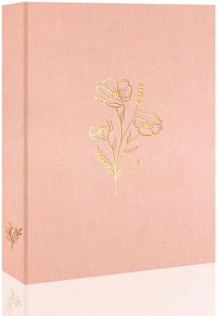 Holoary Photo Album 4x6 100 Photos, 100 Pockets 4”x6” Picture Album, Linen Fabric Cover Picture Book for Photos, 4x6 Photo Albums for Family Weddings Travel Memories(Pink) by Holoary