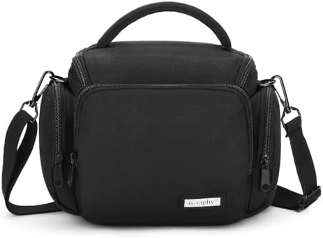 G-raphy Camera Bag Case Small Camera Sling Bags Camera Photography Accessories for DSLR SLR Mirrorless with Removal Straps Black by G-raphy