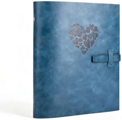 Vintage PU Leather DIY Scrapbook, 6-Ring Refillable 180° Lay Flat Photo Album Holds 220 4x6 Photos, 25 Blank Pages, Gift for Wedding Baby Travel Family by ThxMadamscrapbookphotoalbummorestyles