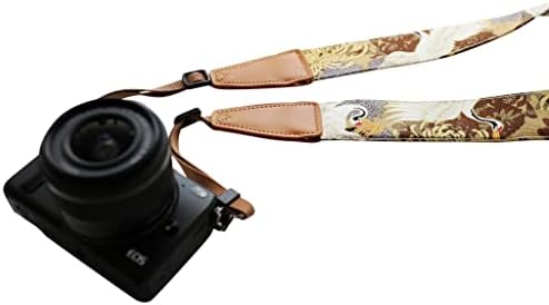 UNIKSTRAP Original Design Personalized Adjustable Camera Strap Chrysanthemum & Crane in Tan, Fit for Canon Nikon Sony Olympus Interchangeable Lens Digital Camera/DSLR etc. - Image 3