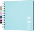 Scrapbook Photo Album 8"x8" 20 Sheets 40 Pages Hardcover Kraft Paper Blue by Hiwhy
