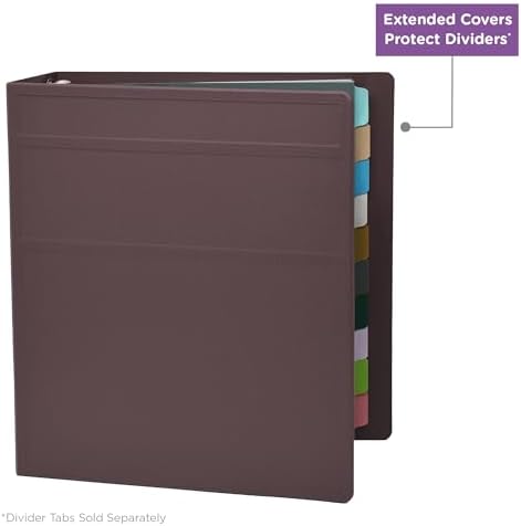 Carstens 3-Inch Heavy Duty 3-Ring Binder - Side Opening, Plum, Durable Plastic, Precision No-Gap Rings, Waterproof Cover, No Pockets, Holds 400 US Letter Sheets, BPA-Free, Made in USA (1711-3R) - Image 6