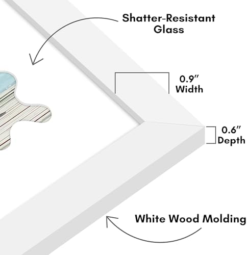 Americanflat 5x7 Picture Frame - Wavy Mat - Engineered Wood - White - Image 3
