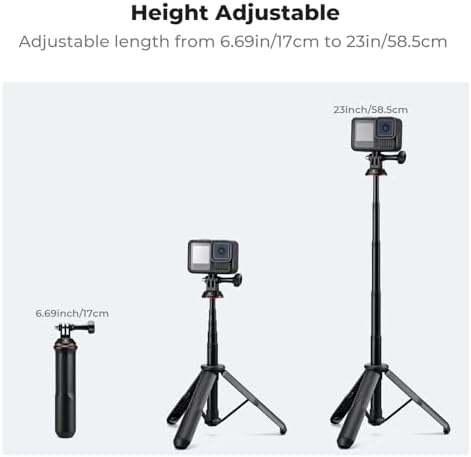 K&F CONCEPT 58.5cm/23inch Portable Adjustable Stand Selfie Stick Tripod - Image 2