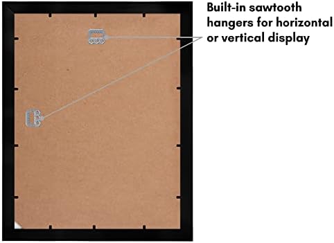 Americanflat 11x14 Picture Frame with Shatter-Resistant Glass - Signature Collection - Gallery-Style Frames Made of Engineered Wood - Photo Frame for Wall Display - Black - Image 4