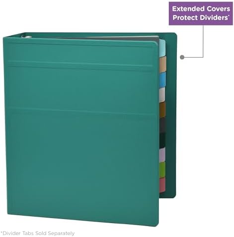 Carstens 3-Inch Heavy Duty 3-Ring Binder - Side Opening, Teal, Durable Plastic, Precision No-Gap Rings, Waterproof Cover, No Pockets, Holds 400 US Letter Sheets, BPA-Free, Made in USA (1710-3R) - Image 5