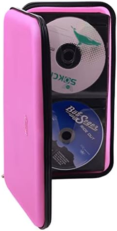 CD DVD Case, 72 Capacity Heavy Duty Wallet, DVD CD Case Holder for Car, Hard Shell Sturdy case, CD Disk Holder, DVD disc Binder, Booklet, Protective Blu-ray Wallet (72 Capacity,Peach) - Image 6