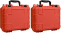 Jack Boss 14x 11.5x 6.5 Inch Hard Case, Portable Weather Waterproof Protective Camera Case with Customizable Foam, Fit Use of Drones, Camera, Equipments, Orange (Pack of 2) by JACKBOSS