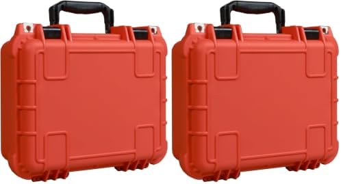 Jack Boss 14x 11.5x 6.5 Inch Hard Case, Portable Weather Waterproof Protective Camera Case with Customizable Foam, Fit Use of Drones, Camera, Equipments, Orange (Pack of 2) by JACKBOSS