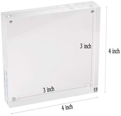 Meetu Acrylic 4x4 Picture Frame Clear Two Sided Desk Photo Frame Magnetic Frame Inner Size 3x3 with Gift Pack for Display Family Pictures Baby Photos Friends Pictures or Pet Dog Picture（5 Pack） - Image 2