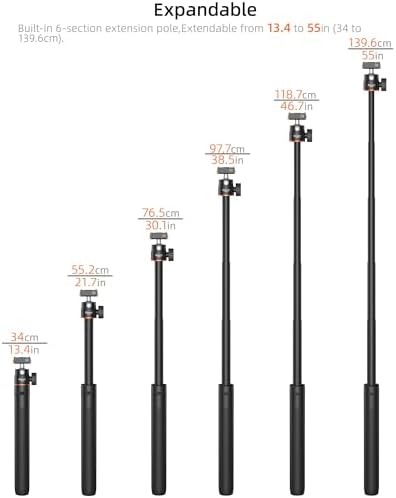 55'' Osmo Action Floor Tripod Stand for DJI Action 6/Osmo Nano - Image 5