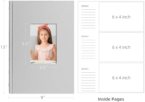 Vienrose Photo Album 4x6 300 Photos PU Leather Cover Grey - Image 3