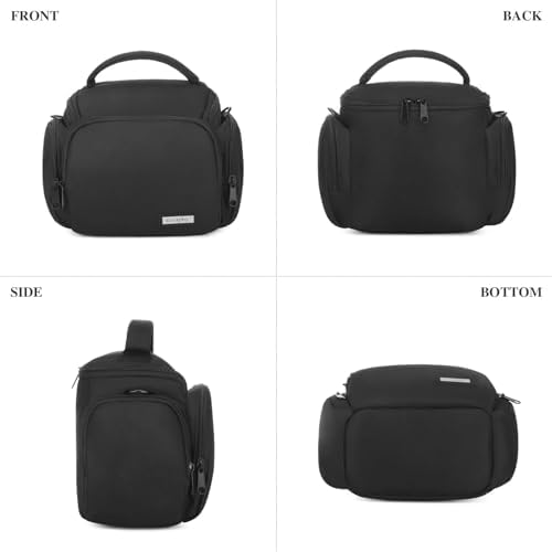 G-raphy Camera Bag Case Small Camera Sling Bags Camera Photography Accessories for DSLR SLR Mirrorless with Removal Straps Black - Image 3
