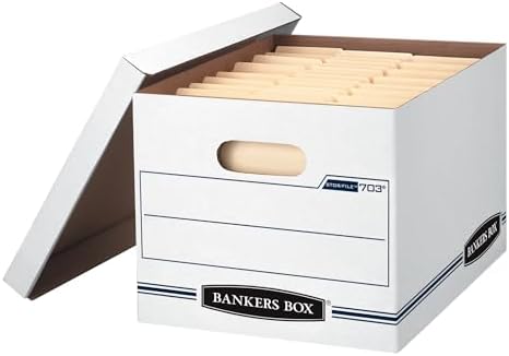 Bankers Box 12-Pack Basic-Duty File Storage Box with Lid, Letter/Legal by BankersBox