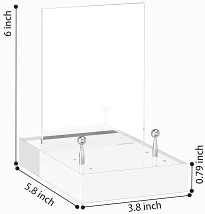 SVENJBB Acrylic Easel Display Stand with Adjustable Silver-Toned Pegs for Art, Photos, and Plates, Modern Clear Acrylic Stand for Cookbook, Invitations, Cards, 2Pack - Image 5
