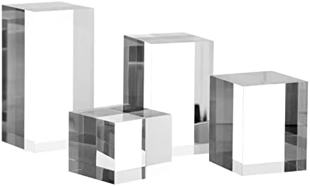 Polished Acrylic Cube Cylinder Round Photo Props, Transparent Cube by KCGANI