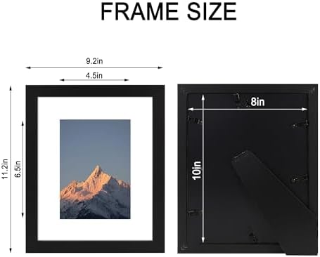 8x10 Picture Frame Set of 4 with Real Glass, Wall & Tabletop Display - Image 7