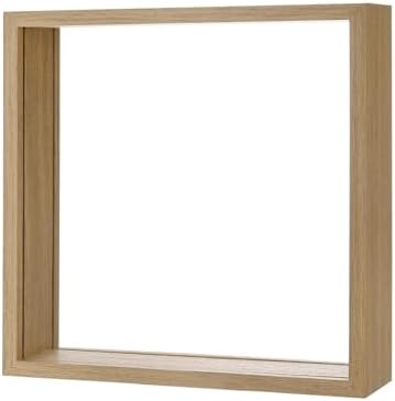 M METERXITY 1-Pack Dried Flower Frame, 8 x 8 Inch Double Acrylic Wooden Dried Flower Photo Floating Frame for Tabletop/DIY/Handicrafts [Wood Color] - Image 7
