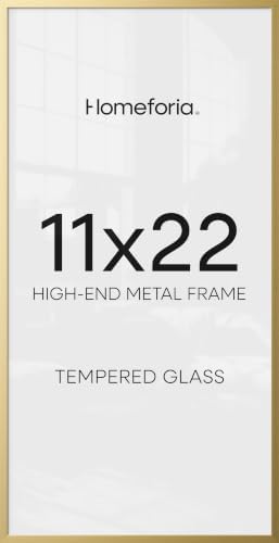Homeforia 11x22 Gold Newspaper Picture Frame, High-End Metal, Glass by Homeforia