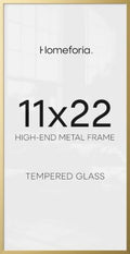 Homeforia 11x22 Gold Newspaper Picture Frame, High-End Metal, Glass by Homeforia