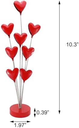 8-Branch Family Tree Picture Frame Holder, Card Photo Clips Holder Desk Stand for Memo Paper Note Photo Christmas Wedding Card Display (Red Heart) - Image 5