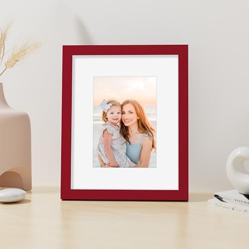 Vittanly 8x10 Picture Frame Made of Solid Wood for Wall or Tabletop, Red - Image 4