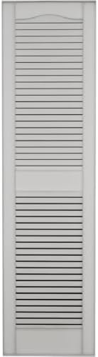Ekena Millwork Lifetime Vinyl LL1S12X06000WH Standard Cathedral Top Center Mullion, Open Louver Vinyl Shutters, w/Installation Shutter-Lok's & Matching Screws (Per Pair), 12"W x 60"H, White - Image 5