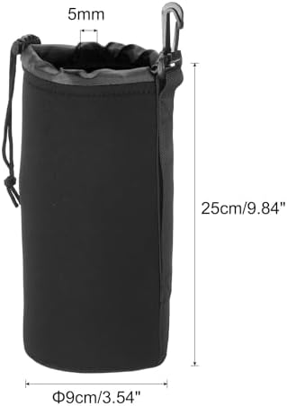 PATIKIL Camera Lens Bag, 2x 3.5" IDx9.8 H Neoprene Lens Pouch with Thick Protective Lenses for DSLR, Black - Image 2