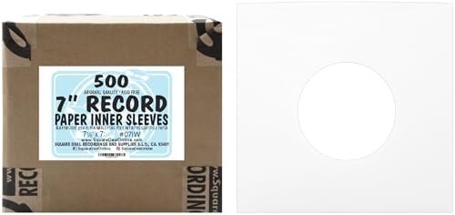 (500) Archival Quality Acid-Free Heavyweight Paper Inner Sleeves for 7 Inch Vinyl Records #07IW by SquareDealRecordingsSupplies