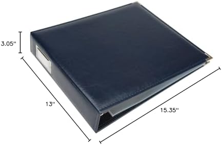 We R Memory Keepers 12x12 Photo Album - Faux Leather with 5 Page Protectors and Spine Label - Snag-Free D-Ring Scrapbooking Memory Album, Acid-Free, Navy Blue - Image 6