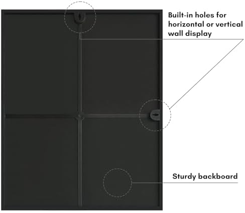 Americanflat Front Loading 16x20 Picture Frame with Shatter-Resistant Glass - Set of 2 - Use as 11x14 Frame with Mat - Metropolitan Collection - Photo Frames for Wall Display - Black - Image 5