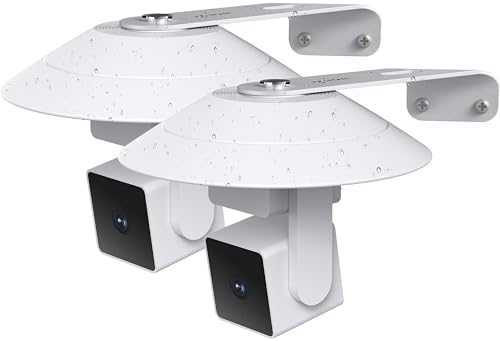 Gcioii 2 Pack Wall Mount for WYZE Cam Pan V3 & Cam Pan V4, Weatherproof Cover and Outside Corner Accessories, Reduce Blind Spots (White, Camera not Included) by Gcioii