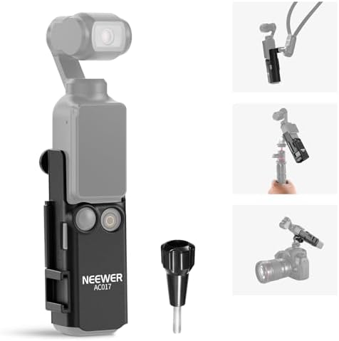 NEEWER BASICS Pocket 3 Extension Mount Adapter Compatible with DJI Osmo Pocket 3 Accessories, Protective Cage Bracket Mic Holder Clamp Stand with Cold Shoe for Tripod Vlog Video Recording, AC017 by Neewer