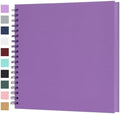 Scrapbook Album 10x10 Inches 100 Pages Hardcover Kraft Paper Purple by Bonyomor