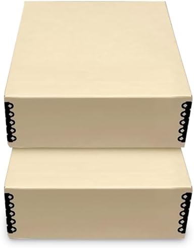 Golden State Art, Archival Storage Box, Tan-8.5x11x3 Inch, Pack of 2 by GoldenStateArt
