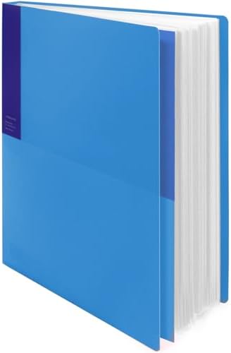 Kokuyo 40-Pocket Binder with Plastic Sleeves (Blue), A4 Art Portfolio Folder with Clear Sheet Protectors. 80 Pages of Presentation Display Book. Japan Import (CTRA-C40B) by KokuyoUS