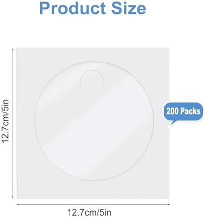200 Pack Paper CD DVD Sleeves, White - Image 2