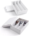 Calenzana 2400-Count Trading Cardboard Card Storage Boxes 2 Pack, 3 Row White Card Box with 24 Dividers, MTG, TCG Card Organizer by Calenzana