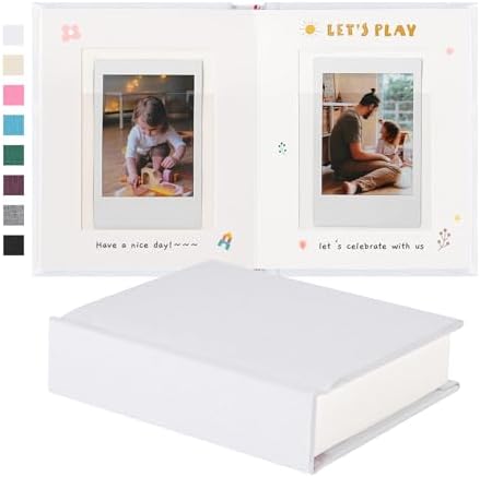 Instax Mini Photo Album with Writing Space, Linen Cover, White by Unknown